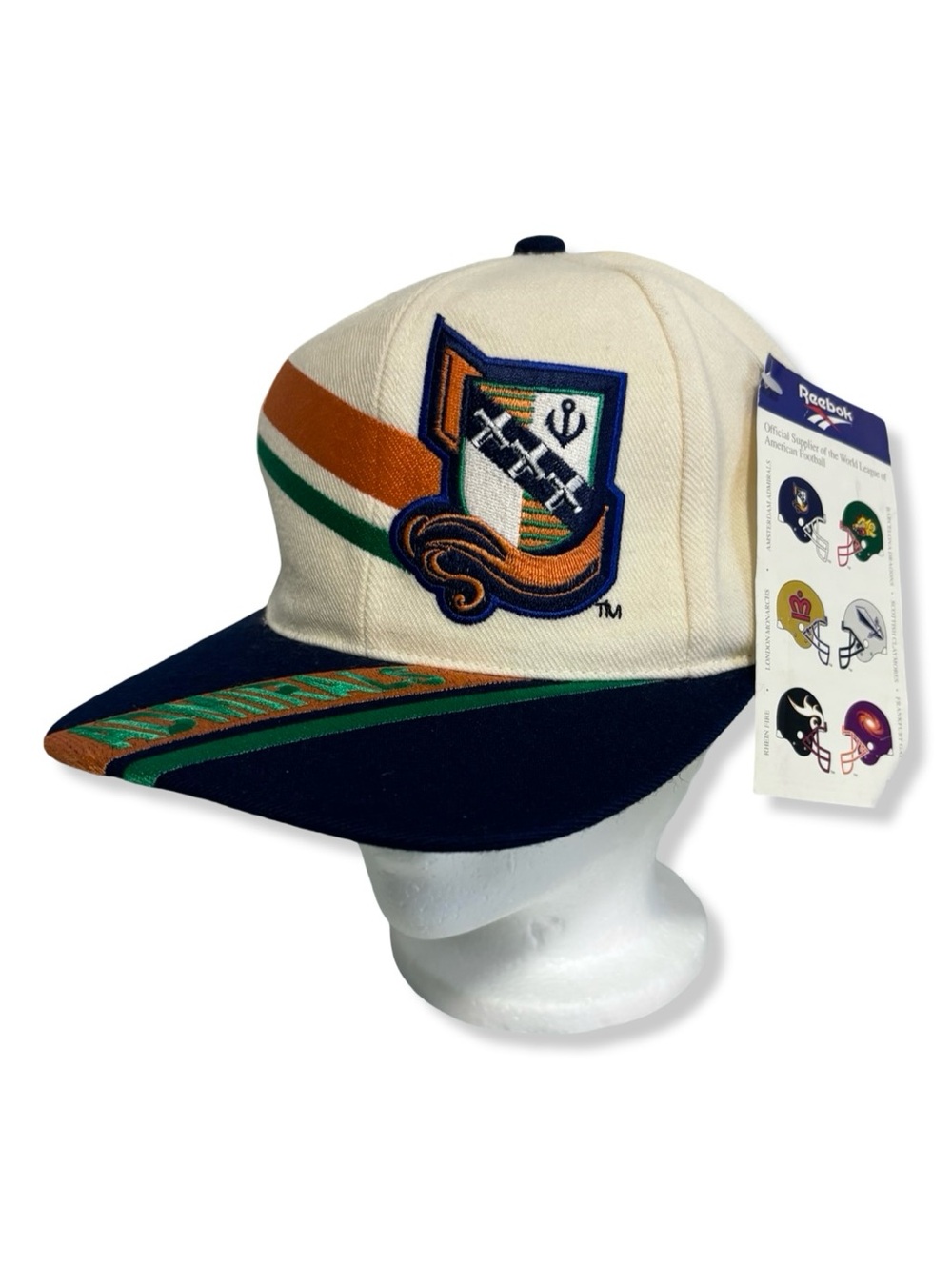 NWT RARE Vintage 90s Amsterdam Admirals World League SnapBack Hat
